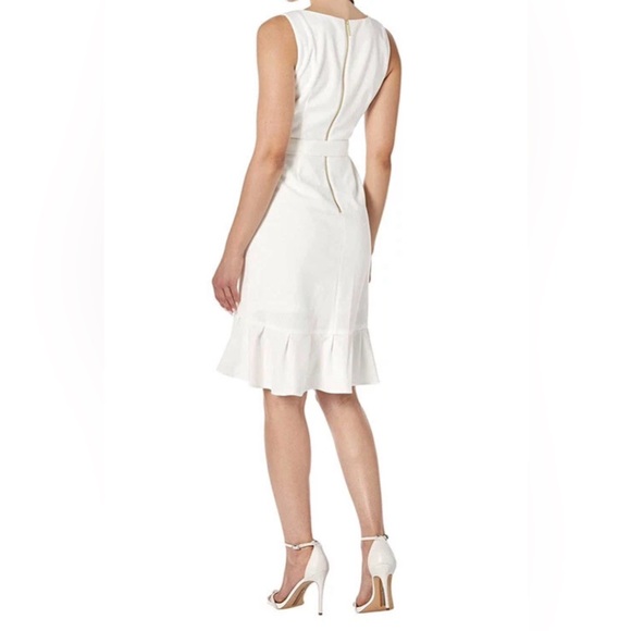 Calvin Klein White Asymmetrical Dress size 8 - Picture 4 of 9